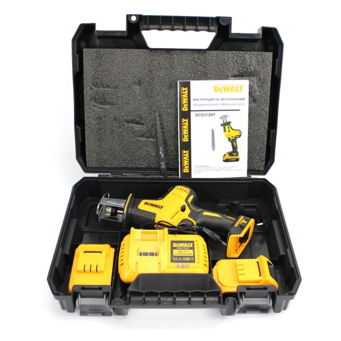 Аккумуляторная сабельная пила DeWalt DCS312NT (24V, 4AH) АКБ ножовка Деволт