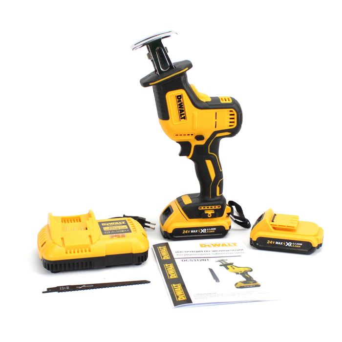 Аккумуляторная сабельная пила DeWalt DCS312NT (24V, 4AH) АКБ ножовка Деволт TC