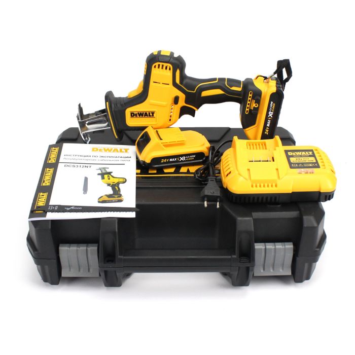 Аккумуляторная сабельная пила DeWalt DCS312NT (24V, 4AH) АКБ ножовка Деволт TC