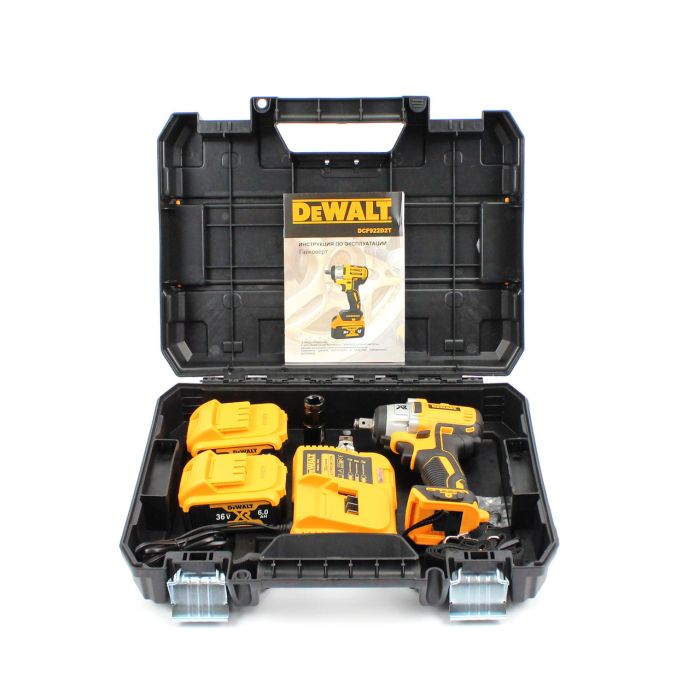 Гайковерт акумуляторний DeWalt DCF922D2T (36V, 5Ah) Гайковерт Деволт 447Nm з регулюванням обертів + ​​2АКБ у кейсі