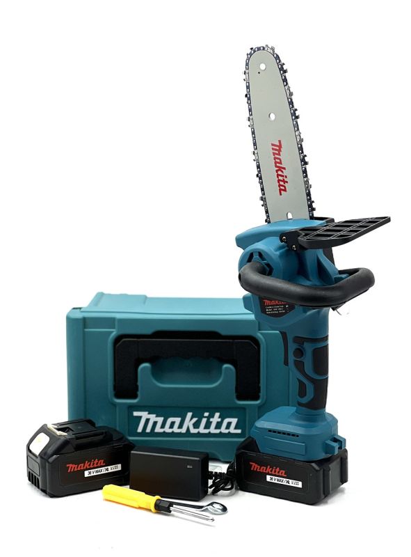 Пила акумуляторна Makita DUC200Z (36V, 6Аh) Ланцюгова АКБ веткоріз Макіта з шиною 20см для саду в синьому кейсі