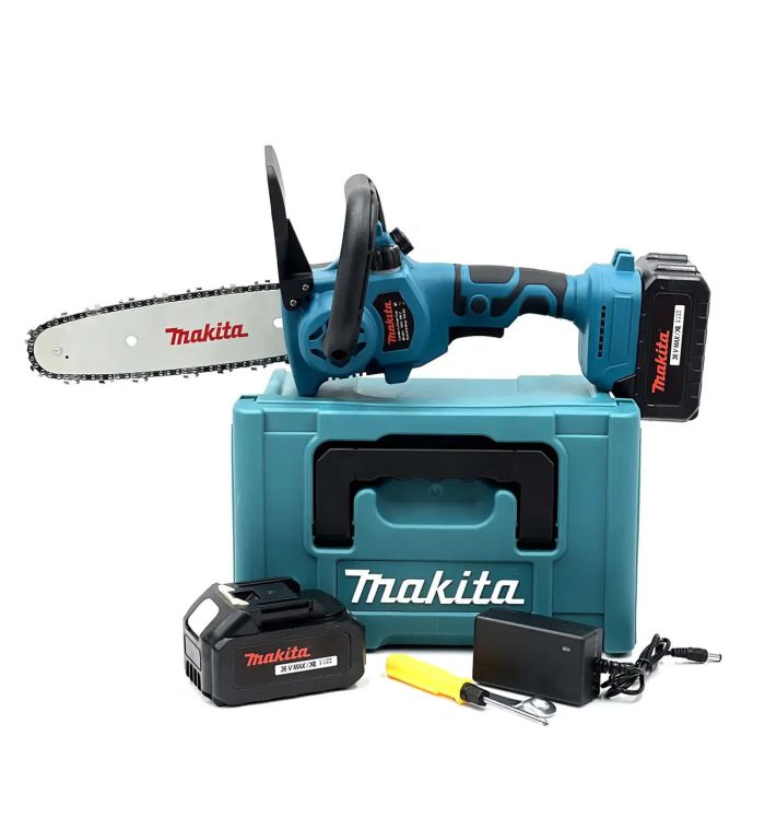 Пила акумуляторна Makita DUC200Z (36V, 6Аh) Ланцюгова АКБ веткоріз Макіта з шиною 20см для саду в синьому кейсі