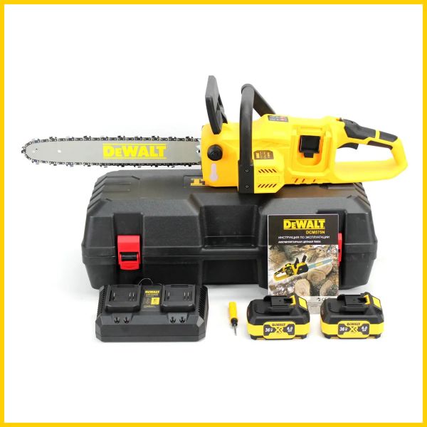 Аккумуляторная цепная пила DeWalt DCM575N (36V, 6Ah, шина 40см). АКБ пила Деволт TC