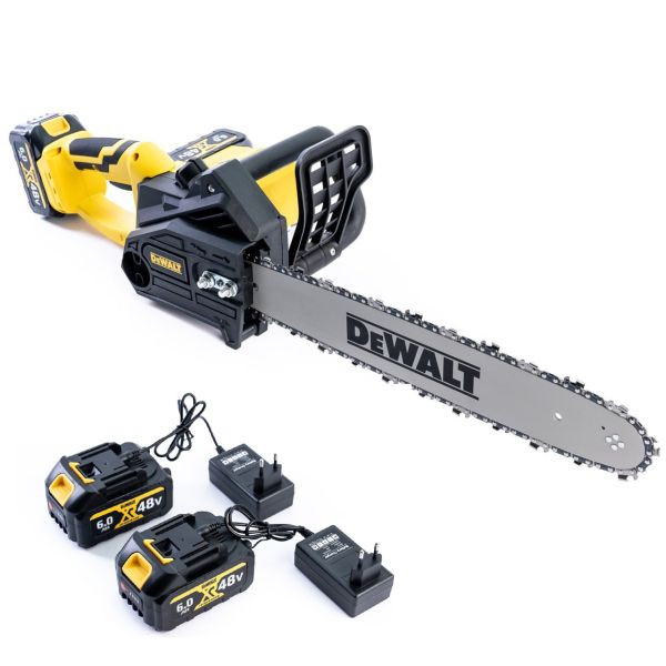 Акумуляторна ланцюгова пила DeWalt DCM566X1 (48V, 6 Ah) Безщіткова АКБ пила Деволт із шиною 40 см для дров