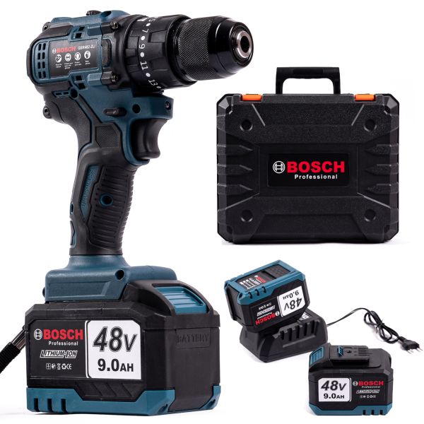 Акумуляторний ударний безщітковий шурупокрут Bosch GSR482-2Li (48V, 9 Ah) Дриль-Шурупокрут Бош із набором