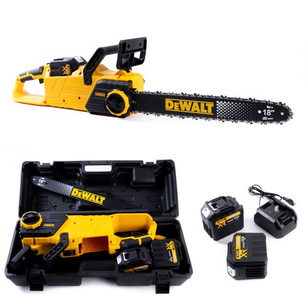 Акумуляторна безщіткова ланцюгова пила DeWalt DCVCS574X1 (48V,12Ah) с 2 АКБ ланцюгова пила Девольт із шиною 45 см