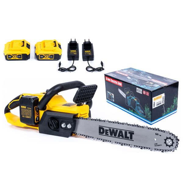 Аккумуляторная пила DeWalt DCM575N (36V, 6Ah, шина 40см) Бесщеточная пила Деволт с двумя АКБ 40 см для дров 