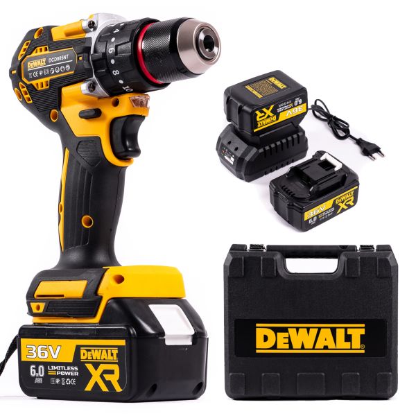 Акумуляторний шурупокрут DeWalt DCD805NT (36V, 6AH) Ударний безщітковий дриль-шурупокрут Деволт із набором
