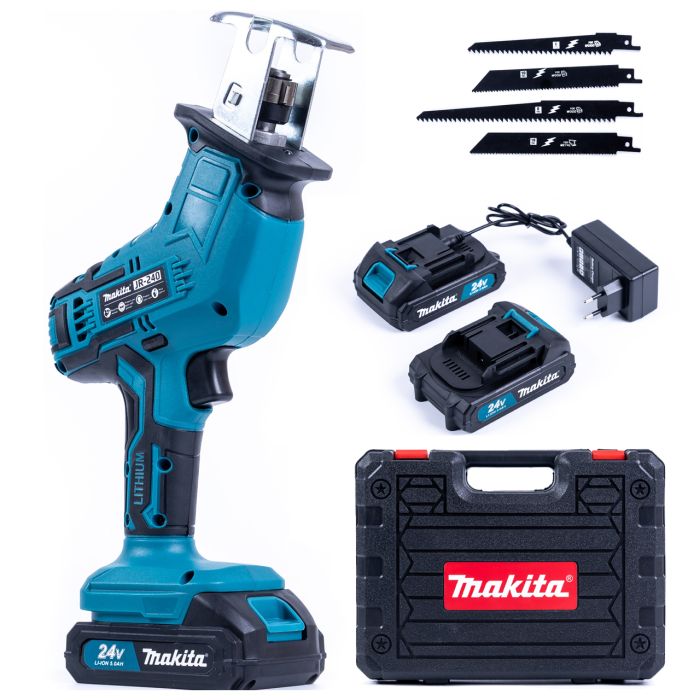 Аккумуляторная сабельная пила Makita JR-240 (24V, 5Ah) Ножовка Макита по дереву и металлу c 2 АКБ