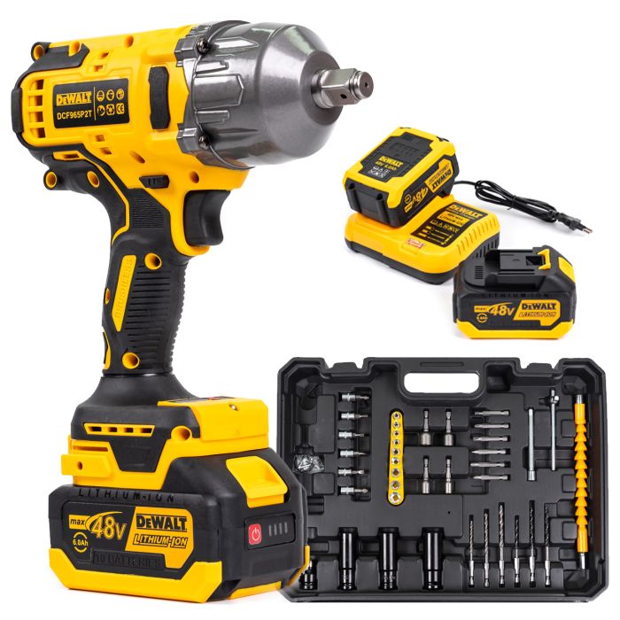 Ударний акумуляторний гайковерт DeWalt DCF965P2T (48V 6Ah, 800 Nm) Безщітковий гайковерт Деволт з комплектом інструментів