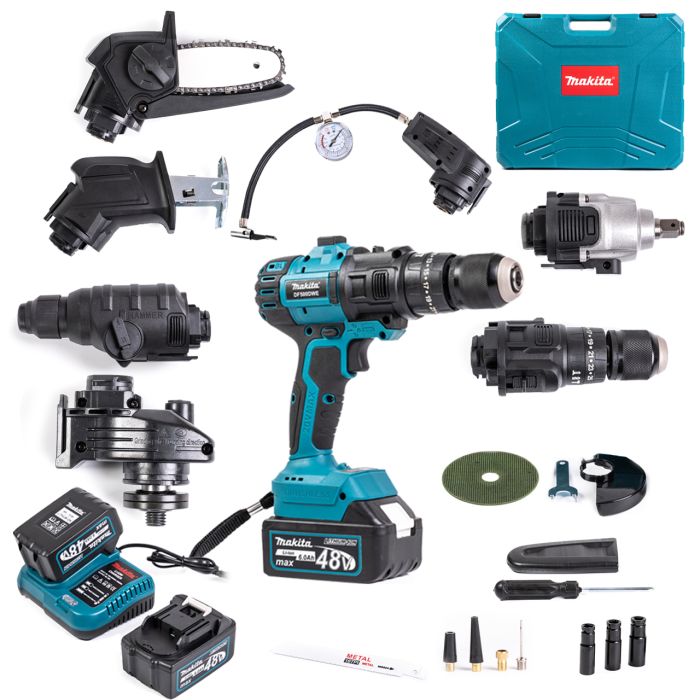 Акумуляторний багатофункціональний набір Makita 7в1 DF500DWE (48V, 6Ah) Мультитул Макіта з кейсом та 2 АКБ