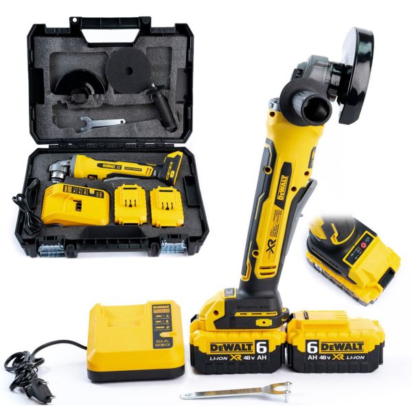 Аккумуляторная бесщеточная болгарка DeWalt DCG413 (48V, 6Ah) Угловая шлифмашина Деволт 125 мм для дерева и металла
