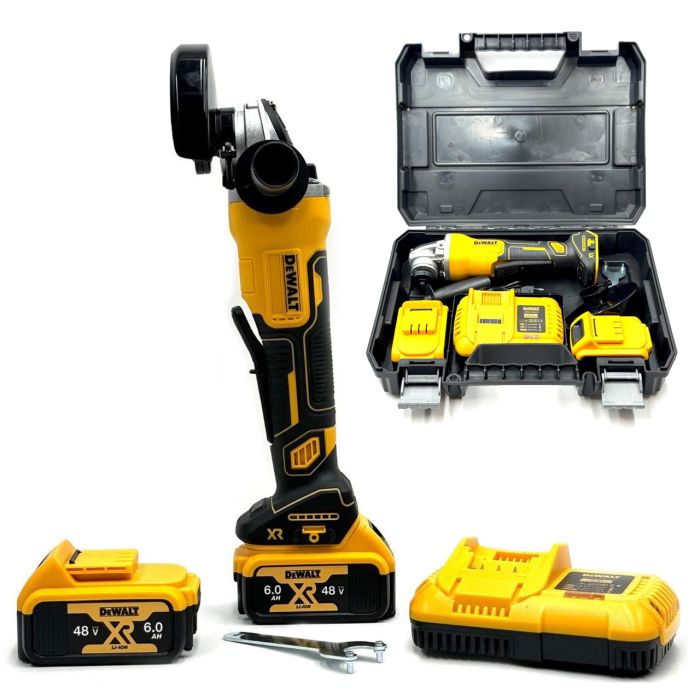 Угловая аккумуляторная шлифмашина DeWalt DCG413 (48V, 6Ah, диск 125мм) Болгарка Деволт с 2 АКБ для резки и шлифовки
