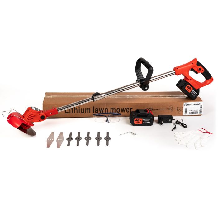 Акумуляторна садова коса Husqvarna T30-P4A KIT2 (48V, 5Ah) Тример Хускварна з 2 АКБ та телескопічною штангою 102см