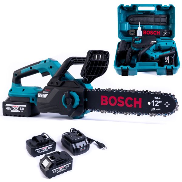 Акумуляторна безщіткова пилка Bosch GSR280W (48V 6Ah) АКБ ланцюгова пилка Бош 30 см з подачею мастила