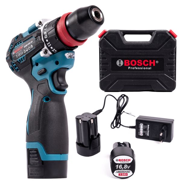 Безщітковий акумуляторний шурупокрут Bosch GSB169-2 (16,8V 3 Ah) Компактний шурупокрут Бош з 2 АКБ у кейсі