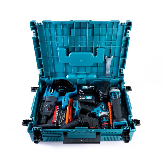Безщітковий акумуляторний набір Makita 3в1 48V Шуруповерт DHP485BL+перфоратор DHR330Z+Болгарка DGA554ZL