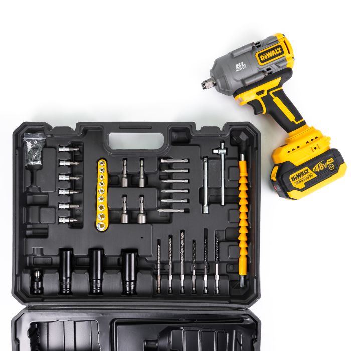 Гайковерт акумуляторний DeWalt DCF985P2T (48V 6Ah) Безщеточний ударний АКБ гайковерт Деволт 1100 Нм з набором інструментів