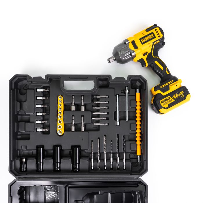 Ударний акумуляторний гайковерт DeWalt DCF965P2T (48V 6Ah, 800 Nm) Безщітковий гайковерт Деволт з комплектом інструментів