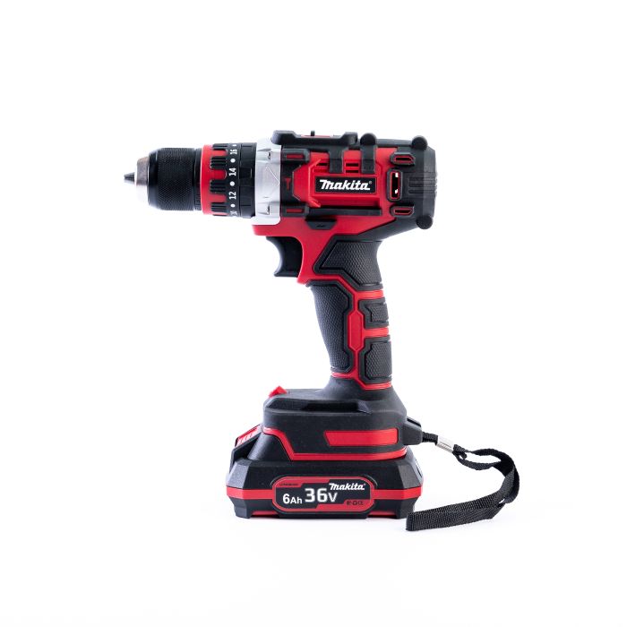 Шуруповерт акумуляторний Makita DHP486 (36V, 6Ah) Шуруповерт Макіта з ударом і швидкозатискним патроном 10мм в кейсі