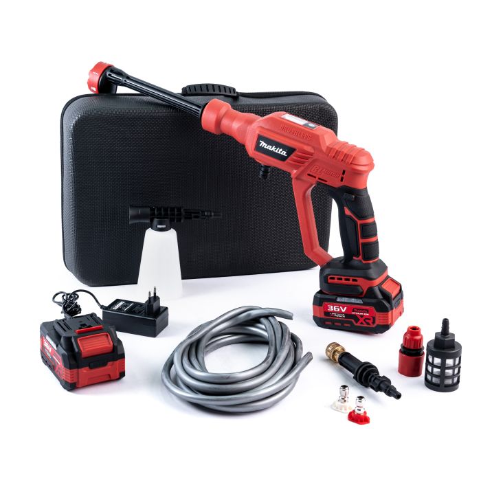Безщіткова акумуляторна мийка Makita DXR-928 RED ( 36V, 40 БАР) Портативна автомийка Макіта з дисплеєм