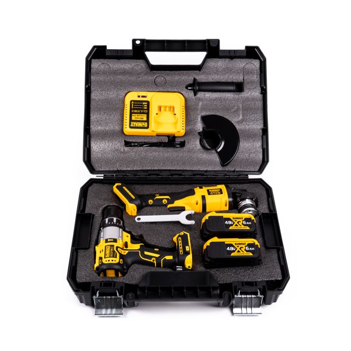 Набор DeWalt 2в1 аккумуляторный (48V 6Ah) Шуруповерт DCD796 + Болгарка бесщеточная DCG405P2 Набор Деволт с 2 АКБ