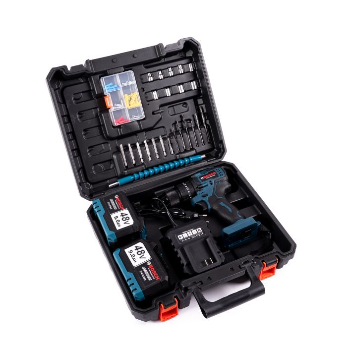 Аккумуляторный ударный бесщеточный шуруповерт Bosch GSR482-2Li (48V, 9Ah) Дрель-Шуруповерт Бош с набором