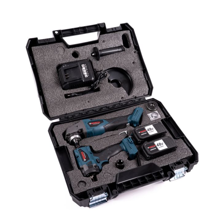 Аккумуляторный набор 2в1 Bosch 48V Гайковерт GDS48V-LI PRO+Болгарка GWX 48V-10C Бесщеточный АКБ набор Бош