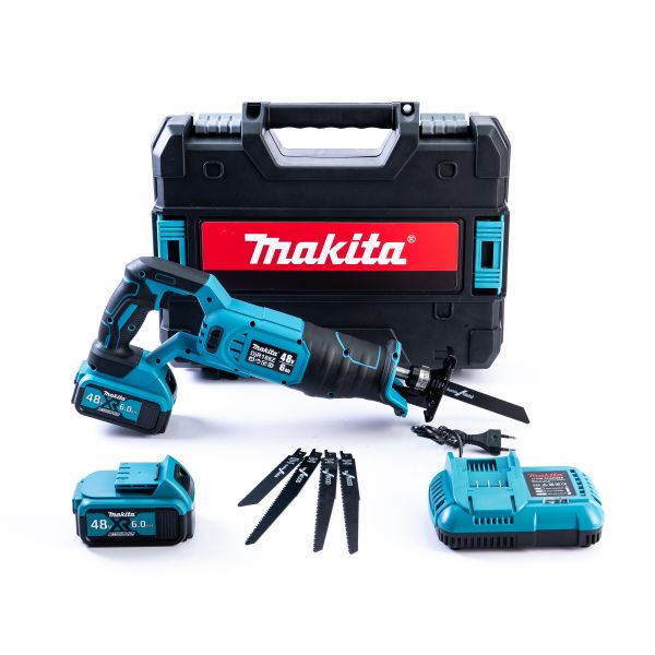 Акумуляторна cабельна пила Makita DJR188Z (48V 6 Ah) АКБ ножівка Макіта для дерева, металу c 2 акумуляторами