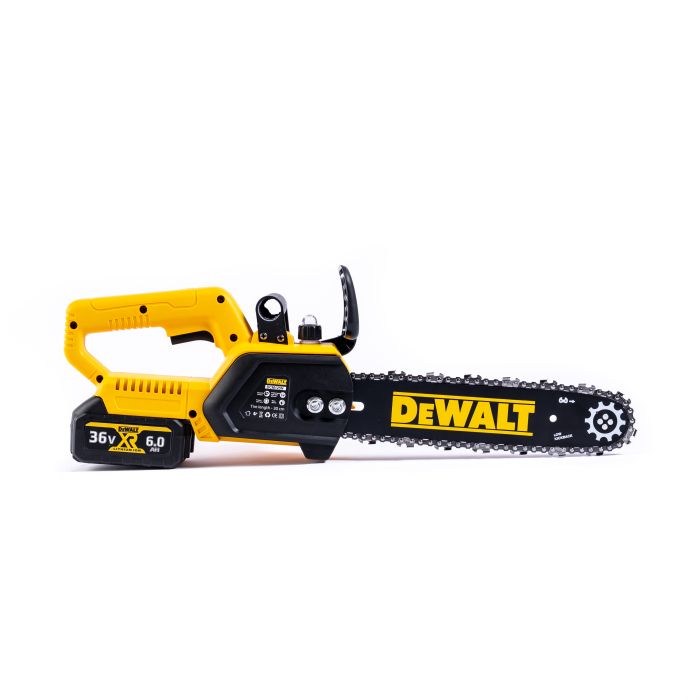 Аккумуляторная цепная бесщеточная пила DeWalt DCM125N (36V, 6Ah) АКБ пила Девольт для дачи с шиной 30см