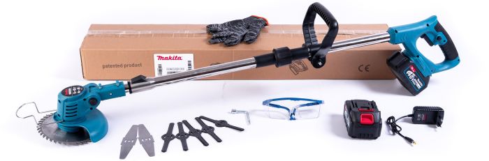 Аккумуляторный садовый триммер Makita UR156DWAE (48V 6Ah) АКБ триммер с 2 аккумуляторами Макита