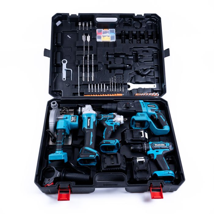 Набор 5в1 Makita 48V (Шуруповерт+УШМ+Гайковерт+ Перфоратор+Циркулярная пила) АКБ набор инструментов Макита