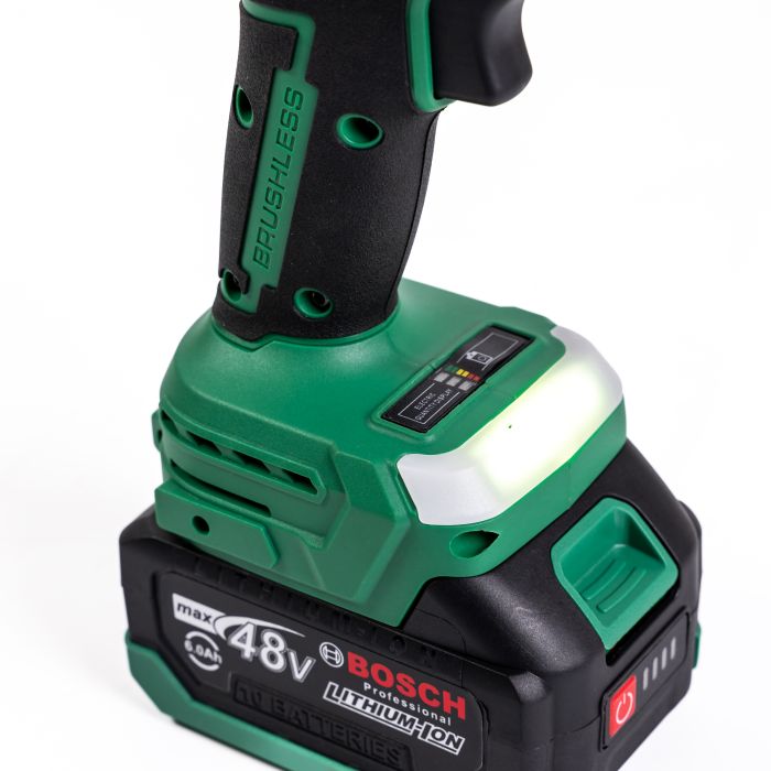 Безщітковий акумуляторний набір Bosch 4в1 (Гайковерт + Шуруповерт + Перфоратор + УШМ) Набір Бош з 3 АКБ по 48V та насадки