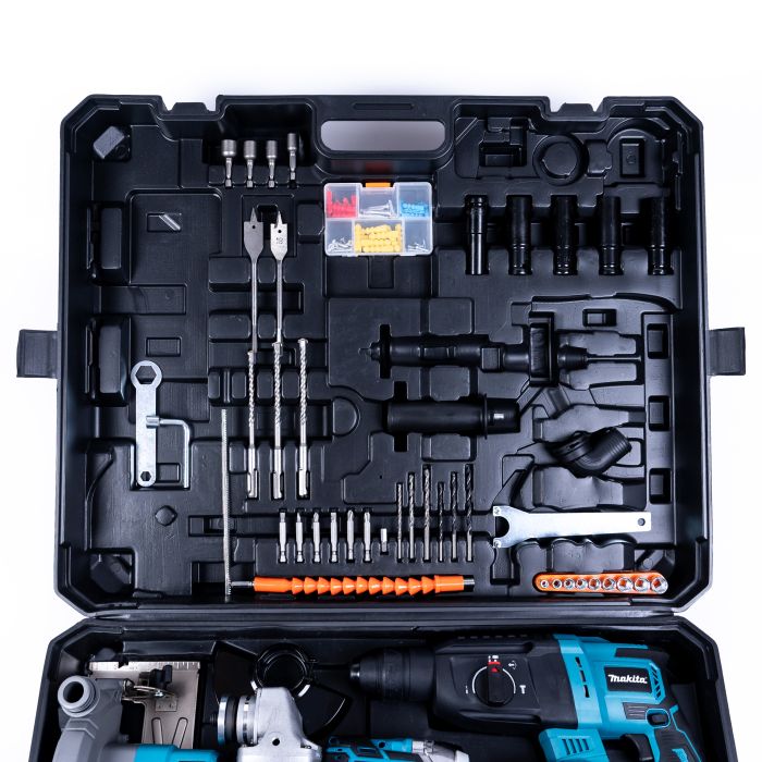 Набор 5в1 Makita 48V (Шуруповерт+УШМ+Гайковерт+ Перфоратор+Циркулярная пила) АКБ набор инструментов Макита