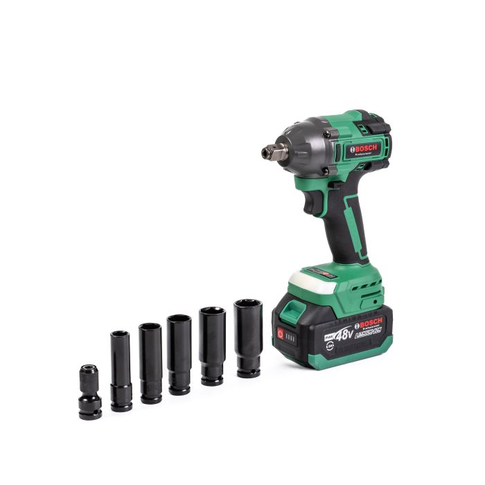 Безщітковий акумуляторний набір Bosch 5в1 (Шуруповерт, Гайковерт, Перфоратор, Пила 20см, УШМ) Бош з 3 АКБ (48V) в кейсі