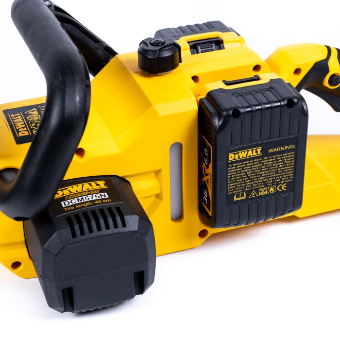 Аккумуляторная пила DeWalt DCM575N (36V, 6Ah, шина 40см) Бесщеточная пила Деволт с двумя АКБ 40 см для дров 