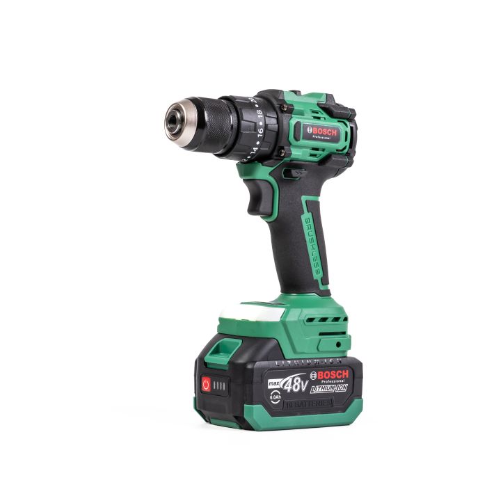 Безщітковий акумуляторний набір Bosch 6в1 (Гайковерт, Шуруповерт, Перфоратор, Секатор, Пила, УШМ) Бош 4 АКБ(48V) та насадки
