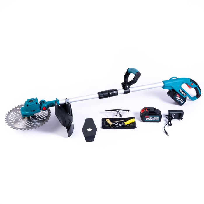 Коса аккумуляторная бесщеточная Makita DUR365ZLX (48V 6Ah) АКБ триммер садовый с 2 аккумуляторами Макита