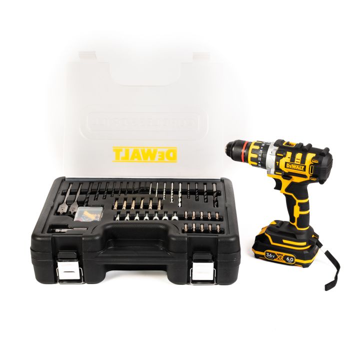 Акумуляторний шуруповерт DeWalt DCD996P2 (36V, 6Ah) Ударний шуруповерт безщітковий Деволт 13мм з набором інструменту