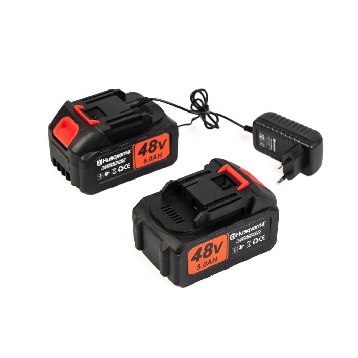 Акумуляторна садова коса Husqvarna T30-P4A KIT2 (48V, 5Ah) Тример Хускварна з 2 АКБ та телескопічною штангою 102см