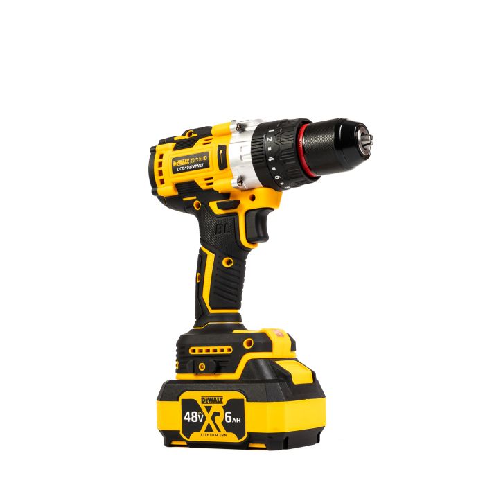 Акумуляторний ударний шуруповерт DeWalt DCD1007WW2T (48V, 6Ah, патрон 13мм) Потужний безщітковий шуруповерт Деволт з ручкою