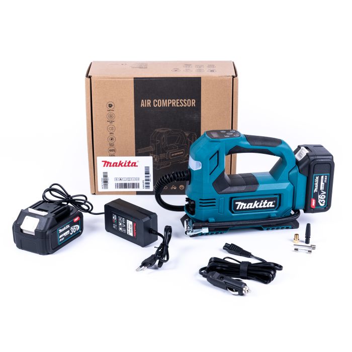Автомобильный компрессор Makita DMP200Z (36V, 6Ah) Бесщеточный аккумуляторный компрессор Макита для авто 12V