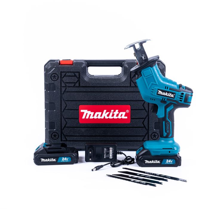 Аккумуляторная сабельная пила Makita JR-240 (24V, 5Ah) Ножовка Макита по дереву и металлу c 2 АКБ