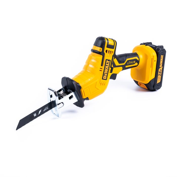 Акумуляторна шабельна пила DeWalt DCS324NT (24V, 5 Ah) АКБ електроножівка Деволт для дерева та металу