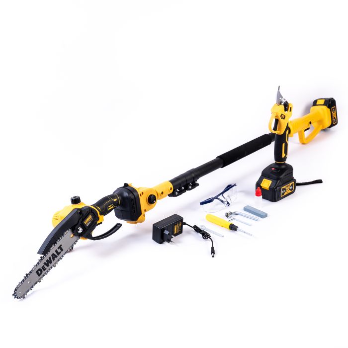 Набор DeWalt 3в1 (36V 5Ah) Мини пила DCMPH525P1 + Секатор DCMPP563N + телескопическая штанга 3м + Высоторез