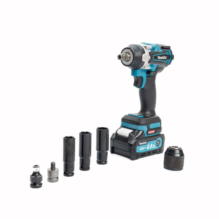 Безщітковий акумуляторний ударний гайковерт Makita TW005GM (48V, 6AH) Потужний гайковерт Макіта з насадками