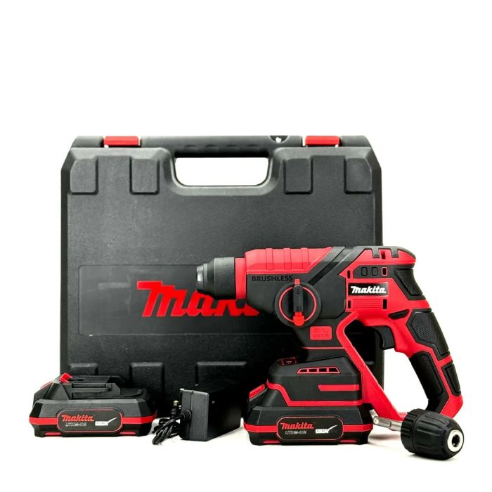 Акумуляторний перфоратор Makita 36V-Li Compact Red (36V, 6Ah) Безщітковий перфоратор Макіта з набором