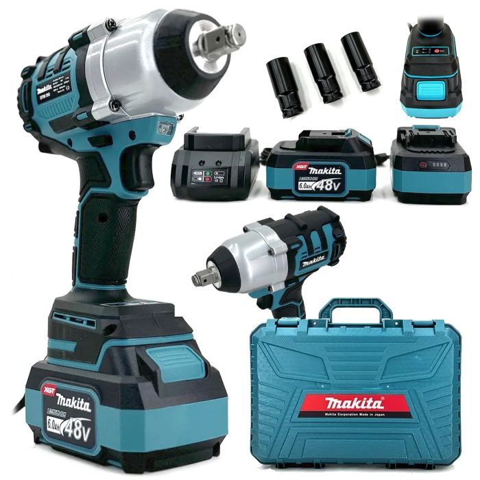 Безщітковий акумуляторний гайковерт Makita DTW288 (48V, 6AH) Потужний ударний гайковерт Макіта в кейсі